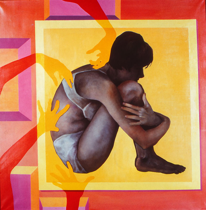 "Afternoon in a Yellow Box," 1967, acrylic on canvas. 44 x 44 inches.