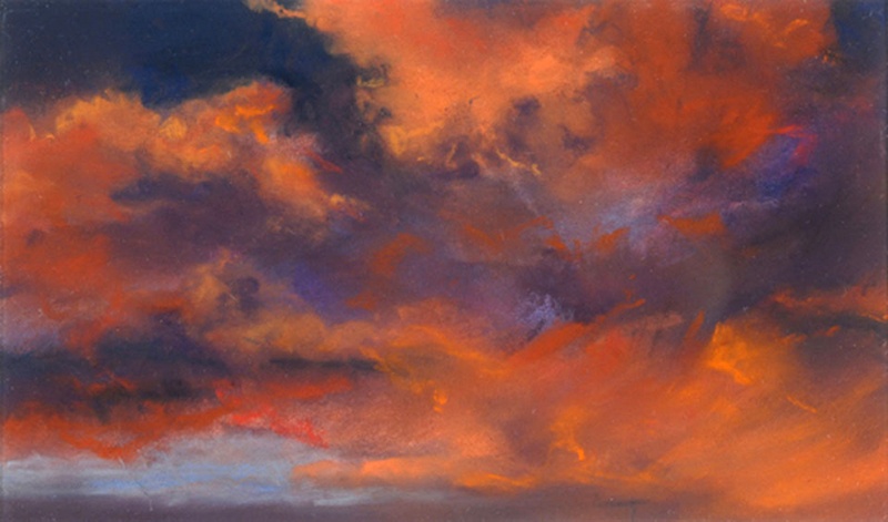 "Skyscape," c. 2007-2009, pastel on sanded paper. 7.5 x 11 inches.