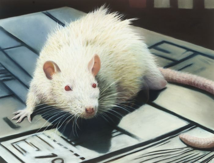 "White Rat," 1970s, oil on canvas. Private collection.